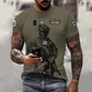 T-shirt personnalisé avec camouflage soldat/vétéran finlandais avec nom et grade imprimé en 3D - 0910230001