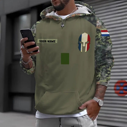 Personalized Netherlands Soldier/ Veteran Camo With Name And Rank Hoodie 3D Printed - 16968960