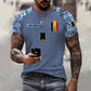 Personalisiertes T-Shirt mit belgischem Soldaten-/Veteranen-Tarnmuster mit Namen und Rang, 3D-Druck – 1010230001