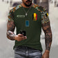 Personalisiertes T-Shirt mit belgischem Soldaten-/Veteranen-Tarnmuster mit Namen und Rang, 3D-Druck – 1010230001