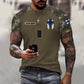 Personalisiertes T-Shirt mit finnischem Soldaten-/Veteranen-Tarnmuster und Namen und Rang, 3D-Druck – 1010230001