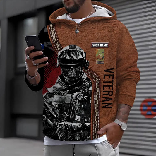 Sweat à capuche personnalisé avec camouflage soldat/vétéran australien avec nom et grade imprimé en 3D - 1696982406