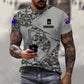 T-shirt personnalisé avec camouflage soldat/vétéran australien avec nom et grade imprimé en 3D - 1110230005