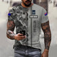 Personalisiertes T-Shirt mit australischem Soldaten-/Veteranen-Tarnmuster mit Namen und Rang, 3D-Druck – 1110230006