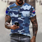 T-shirt personnalisé avec camouflage soldat/vétéran australien avec nom et grade imprimé en 3D - 1110230013