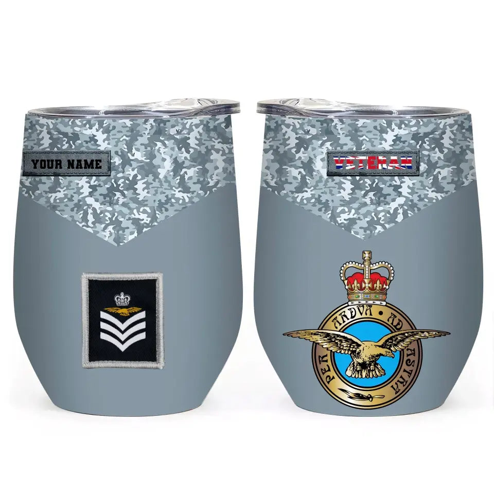 Personalized United Kingdom Veteran/ Soldier With Rank  Camo Tumbler All Over Printed - 0202240018