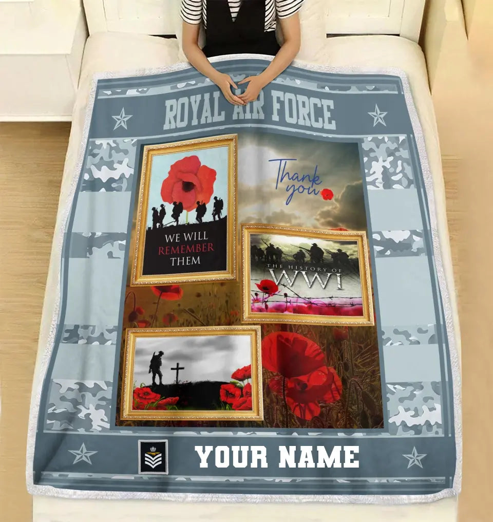 Personalized British Soldier/ Veteran Camo With Name And Rank Fleece Blanket 3D Printed - 1310230001