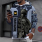 Sweat à capuche personnalisé avec camouflage soldat/vétéran britannique avec nom et grade imprimé en 3D - 0410230014