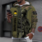 Sweat à capuche personnalisé avec camouflage soldat/vétéran suédois avec nom et grade imprimé en 3D - 16963776