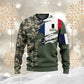 Personalisierter Kapuzenpullover mit Camouflage-Muster für französische Soldaten/Veteranen mit Namen und Rang, 3D-Druck – 0310230001