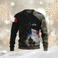 Personalisierter Kapuzenpullover mit Camouflage-Muster für französische Soldaten/Veteranen mit Namen und Rang, 3D-Druck – 0310230006