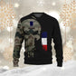 Personalisierter Kapuzenpullover mit Camouflage-Muster für französische Soldaten/Veteranen mit Namen und Rang, 3D-Druck – 0310230008