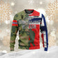 Personalisierter Kapuzenpullover mit Camouflage-Muster für norwegische Soldaten/Veteranen mit Namen und Rang – 0310230006