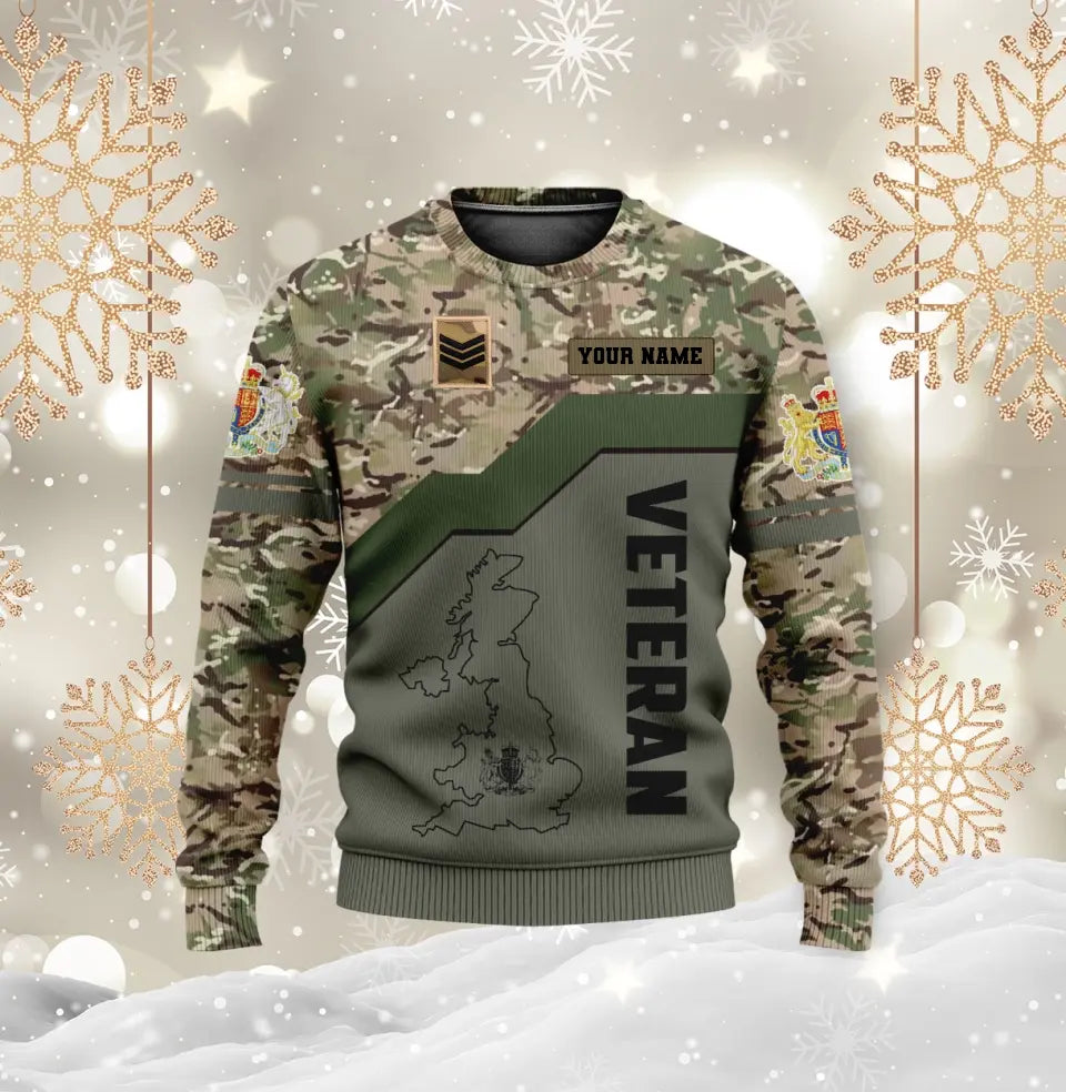 Personalisierter Kapuzenpullover mit Camouflage-Muster für britische Soldaten/Veteranen mit Namen und Rang, 3D-Druck – 0410230001