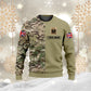 Sweat à capuche personnalisé avec camouflage soldat/vétéran britannique avec nom et grade imprimé en 3D - 0410230009