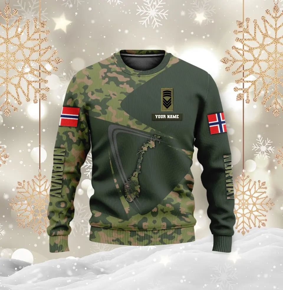 Personalized Norway Soldier/ Veteran Camo With Name And Rank Hoodie - 0310230007