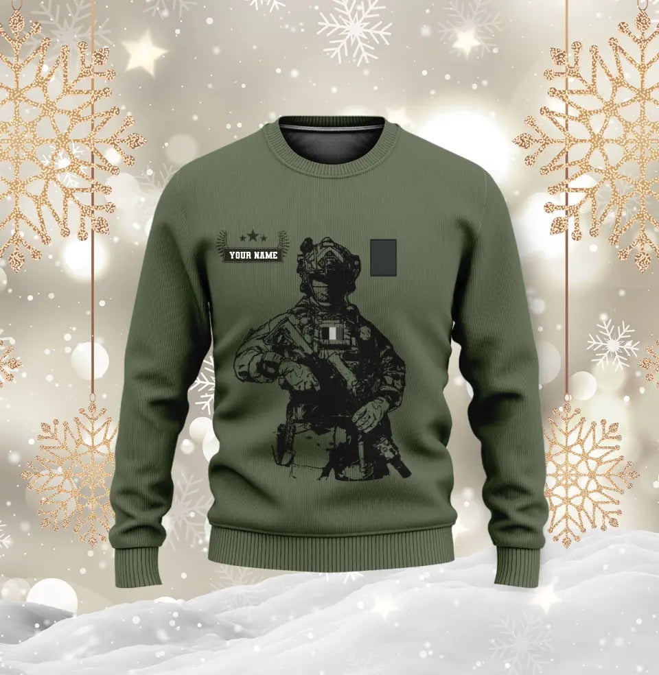 Sweat à capuche personnalisé avec camouflage soldat/vétéran belge avec nom et grade imprimé en 3D - 16957728