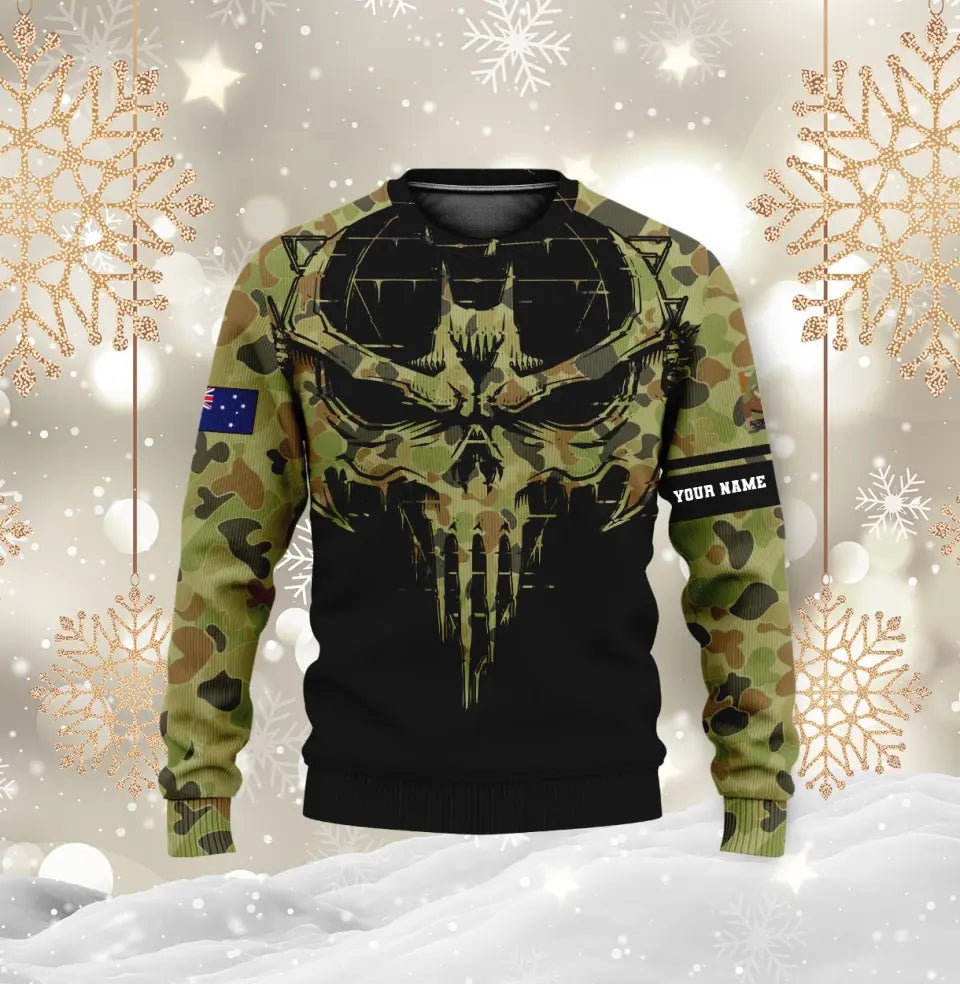 Sweat à capuche personnalisé avec camouflage soldat/vétéran australien avec nom et grade imprimé en 3D - 16977600