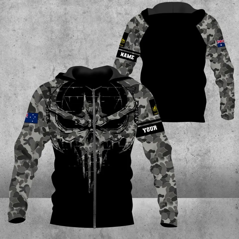 Personalized Australia Soldier/ Veteran Camo With Name And Rank Hoodie 3D Printed - 16977600