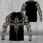 Sweat à capuche personnalisé avec camouflage soldat/vétéran de la France avec nom et grade imprimé en 3D - 16977600