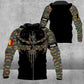 Personalisierter Kapuzenpullover mit 3D-Druck für belgische Soldaten/Veteranen im Camouflage-Muster mit Namen und Rang – 16977600