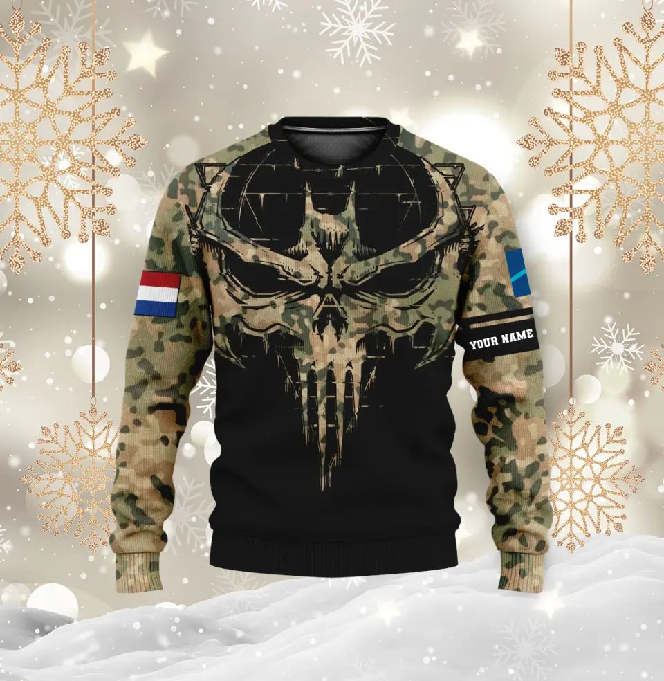 Personalized Netherlands Soldier/ Veteran Camo With Name And Rank Hoodie 3D Printed - 16977600