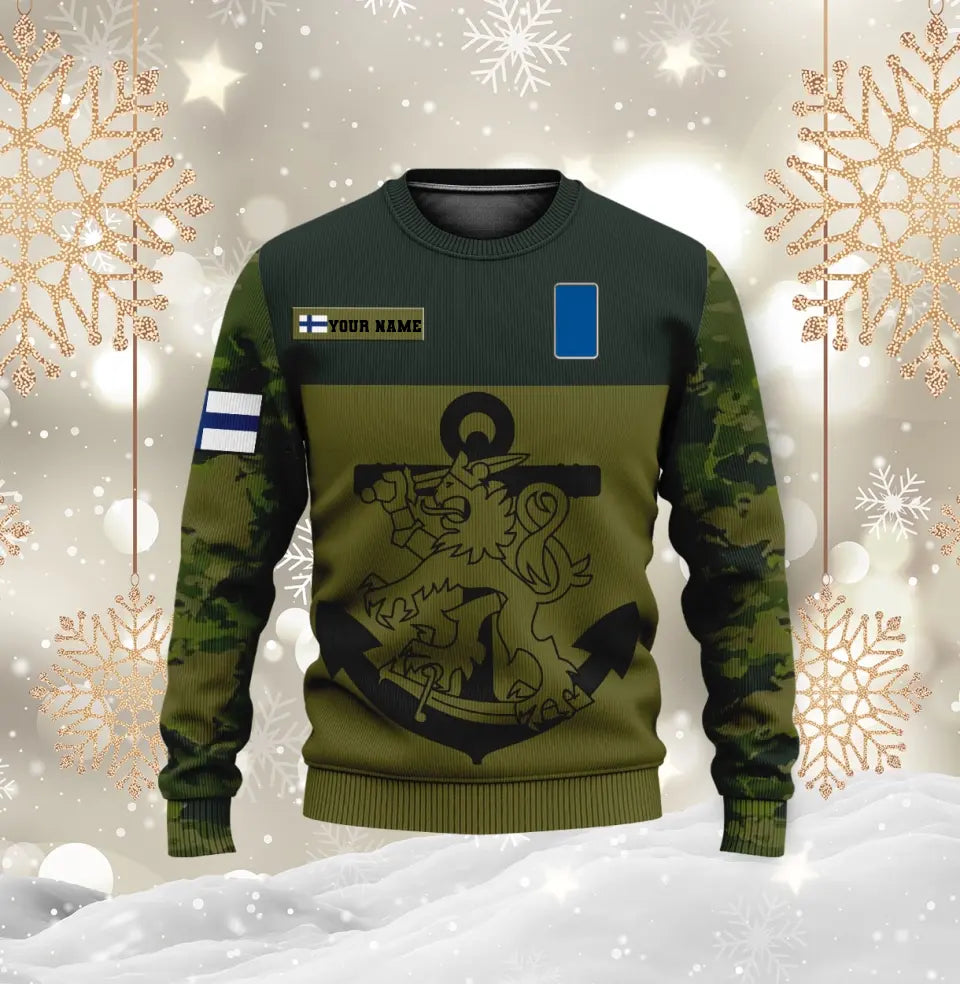 Sweat à capuche personnalisé avec camouflage soldat/vétéran finlandais avec nom et grade imprimé en 3D - 16966368