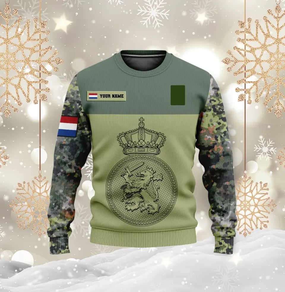 Sweat à capuche personnalisé avec camouflage soldat/vétéran des Pays-Bas avec nom et grade imprimé en 3D - 16966368