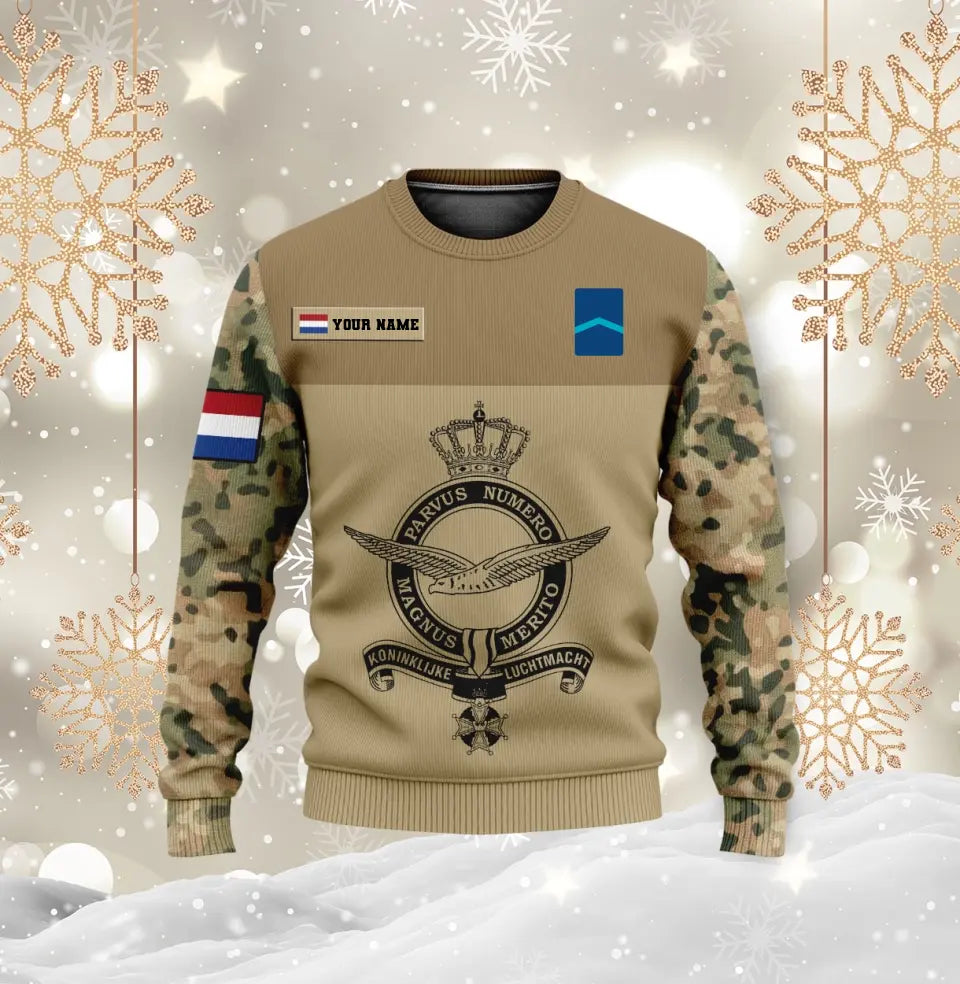 Personalized Netherlands Soldier/ Veteran Camo With Name And Rank Hoodie 3D Printed - 16966368