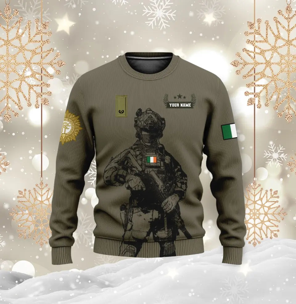 Personalized Ireland Soldier/ Veteran Camo With Name And Rank Hoodie 3D Printed - 16968096