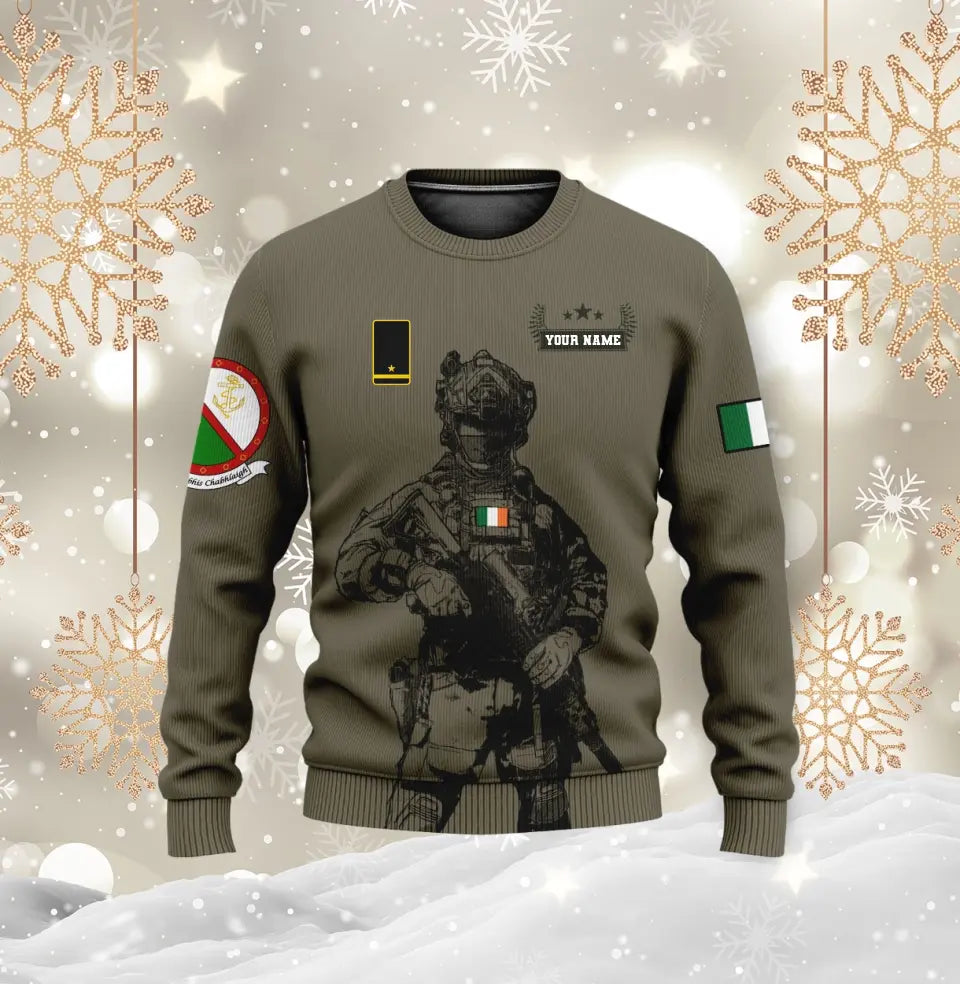 Personalized Ireland Soldier/ Veteran Camo With Name And Rank Hoodie 3D Printed - 16968096