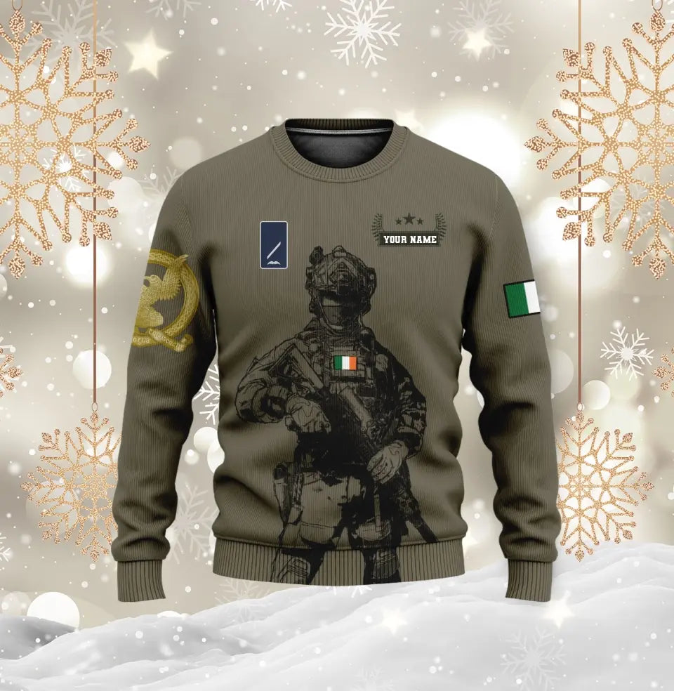 Personalized Ireland Soldier/ Veteran Camo With Name And Rank Hoodie 3D Printed - 16968096