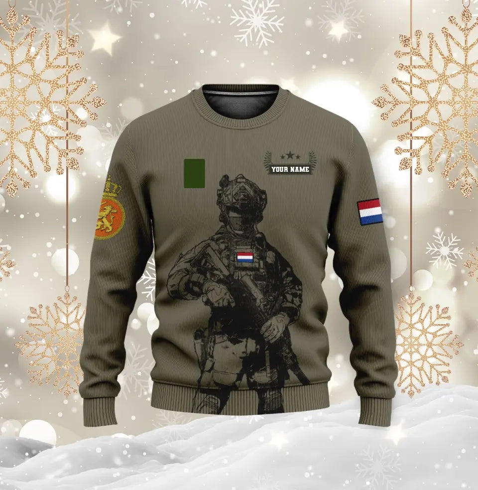 Sweat à capuche personnalisé avec camouflage soldat/vétéran des Pays-Bas avec nom et grade imprimé en 3D - 16968096