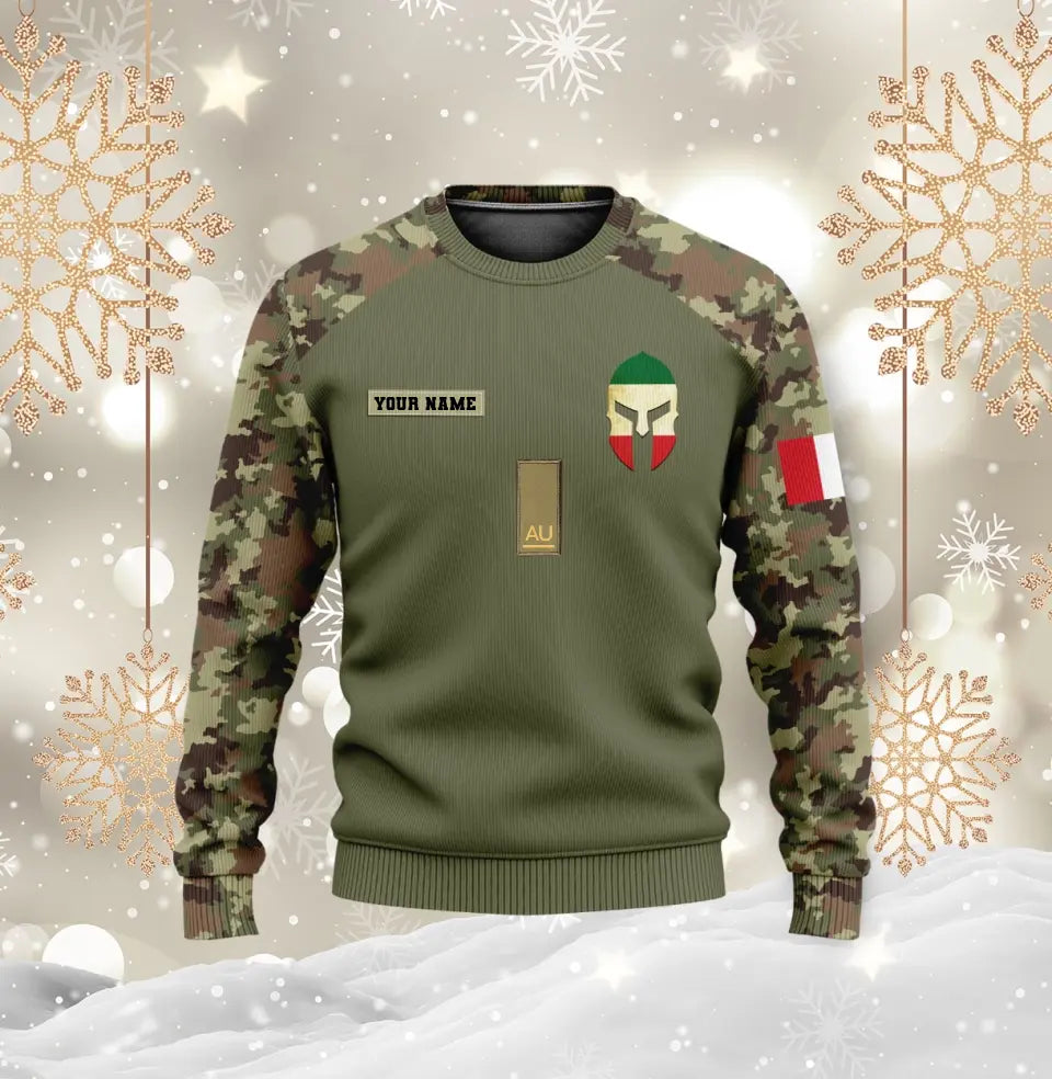 Personalized Italy Soldier/ Veteran Camo With Name And Rank Hoodie - 16968960