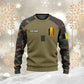 Personalisierter Kapuzenpullover mit 3D-Druck für belgische Soldaten/Veteranen im Camouflage-Muster mit Namen und Rang – 16968960