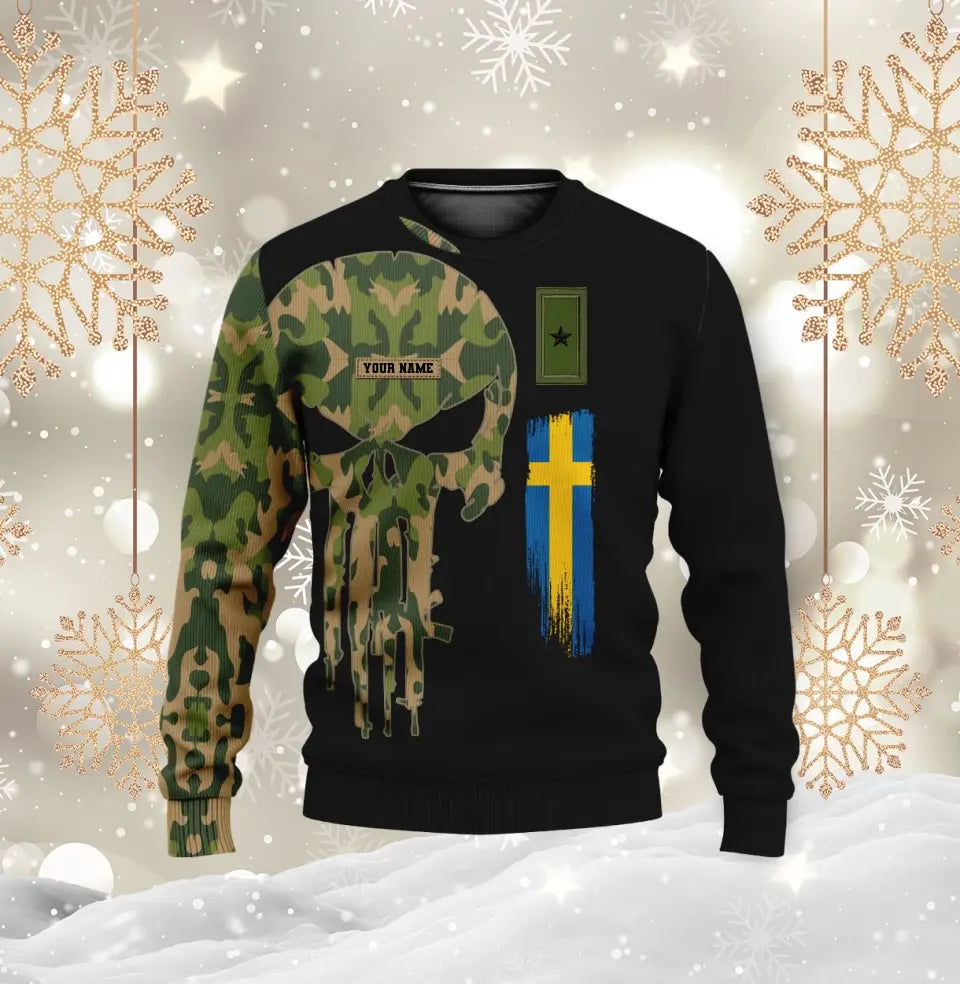 Personalized Sweden Soldier/ Veteran Camo With Name And Rank Hoodie - 16988832