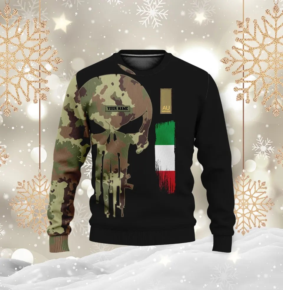 Personalized Italy Soldier/ Veteran Camo With Name And Rank Hoodie - 16988832