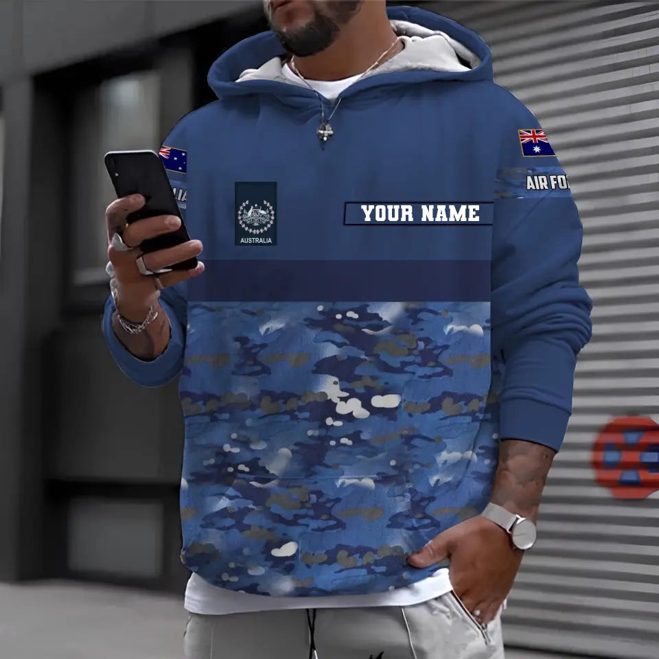 Personalized Australian Soldier/ Veteran Camo With Name And Rank Hoodie 3D Printed - 1110230010