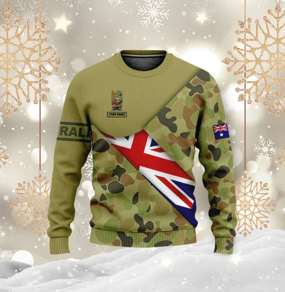 Personalized Australia Soldier/ Veteran Camo With Name And Rank Hoodie 3D Printed - 1699401602