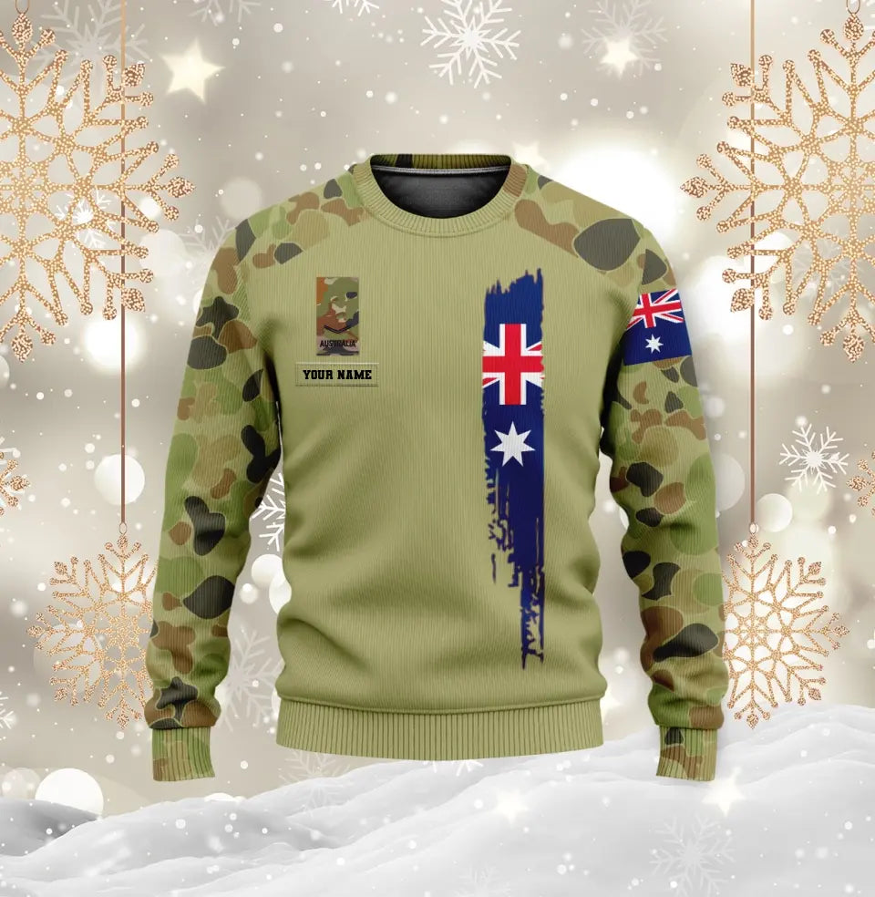 Personalized Australia Soldier/ Veteran Camo With Name And Rank Hoodie 3D Printed - 1699401607