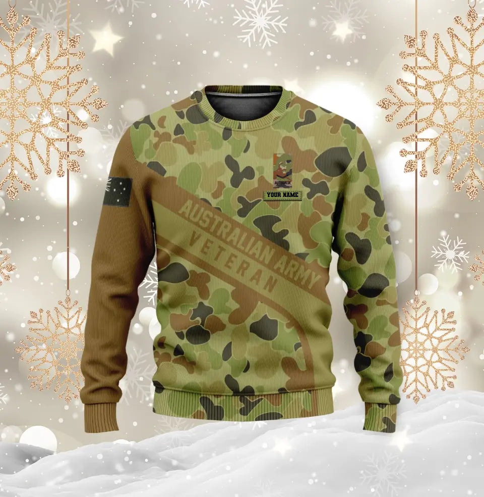 Sweat à capuche personnalisé avec camouflage soldat/vétéran australien avec nom et grade imprimé en 3D - 1699401608