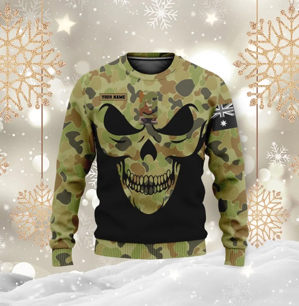 Sweat à capuche personnalisé avec camouflage soldat/vétéran australien avec nom et grade imprimé en 3D - 1699401609