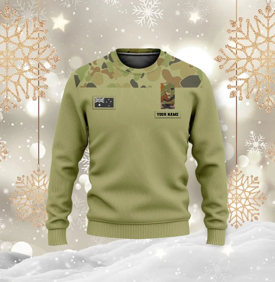 Sweat à capuche personnalisé avec camouflage soldat/vétéran australien avec nom et grade imprimé en 3D - 1699401610