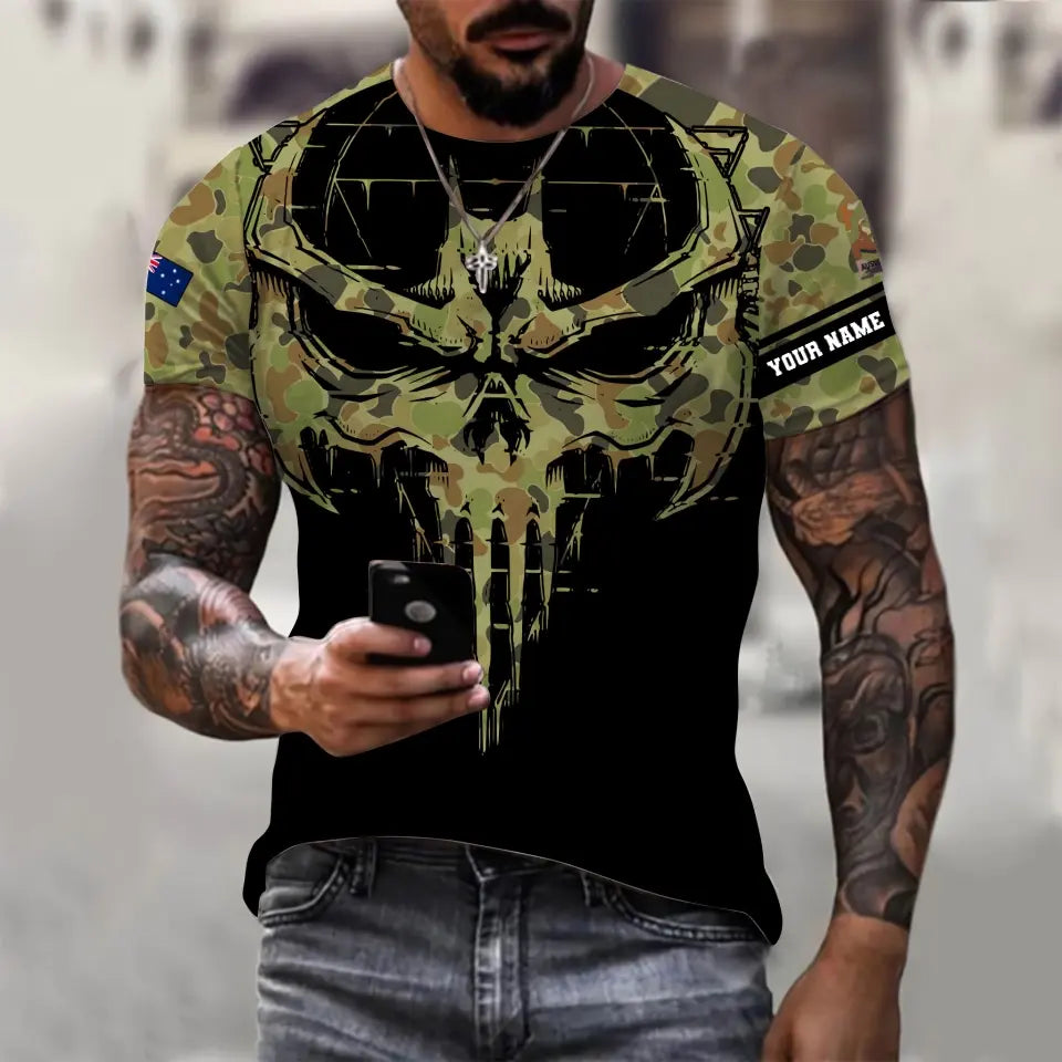 Personalisierter australischer Soldat/Veteranen-Hoodie im Camouflage-Stil mit Namen und Rang, 3D-Druck – 16977600