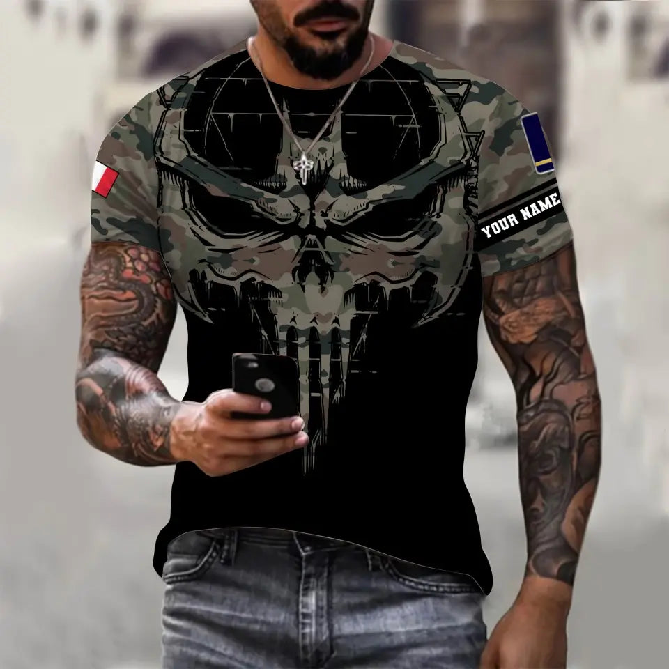 Sweat à capuche personnalisé avec camouflage soldat/vétéran de la France avec nom et grade imprimé en 3D - 16977600