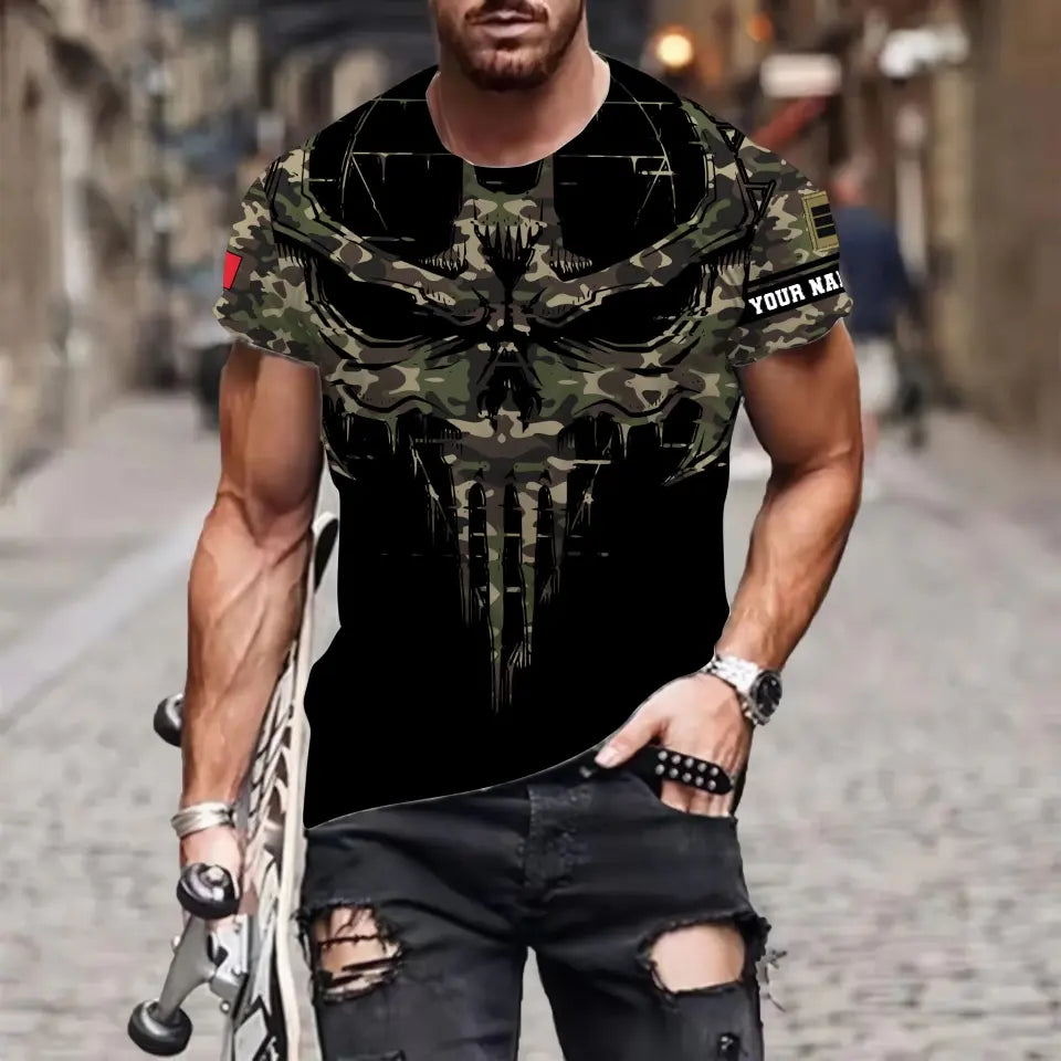 Sweat à capuche personnalisé avec camouflage soldat/vétéran de la France avec nom et grade imprimé en 3D - 16977600