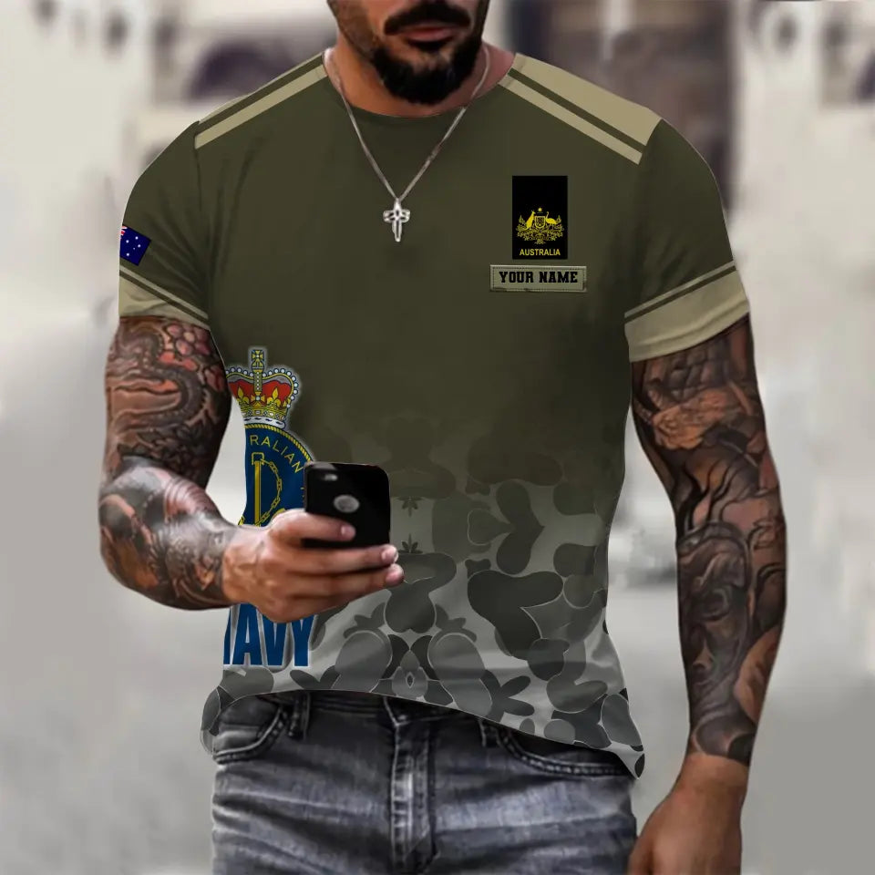 Personalized Australia Soldier/ Veteran Camo With Name And Rank Hoodie 3D Printed - 1699401614