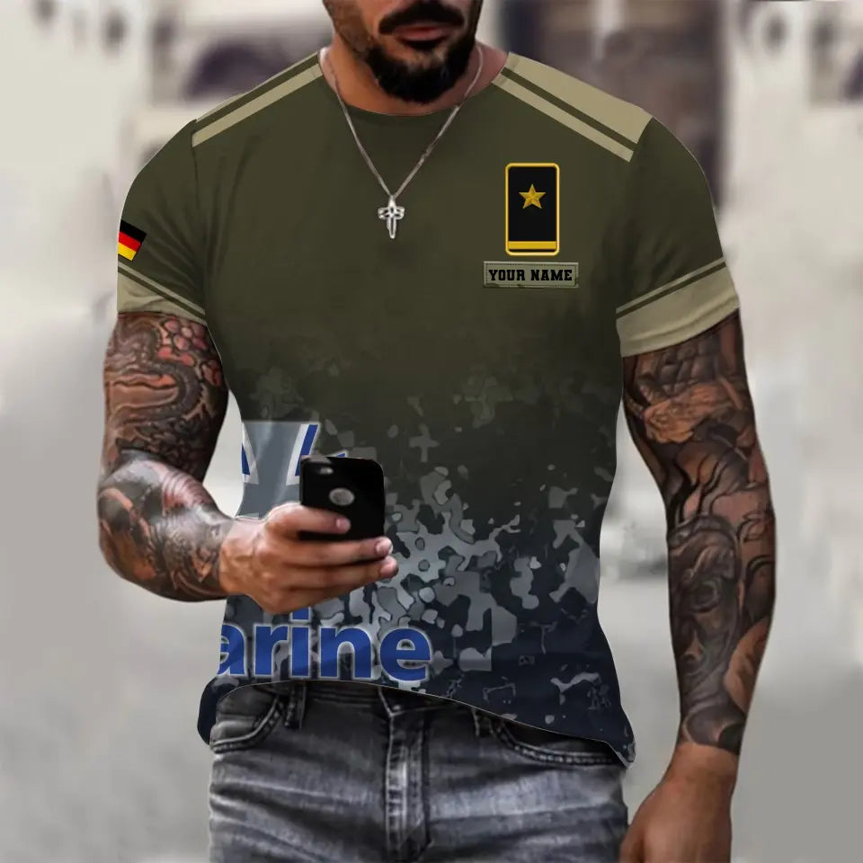 Sweat à capuche personnalisé avec camouflage soldat/vétéran allemand avec nom et grade imprimé en 3D - 0711230005