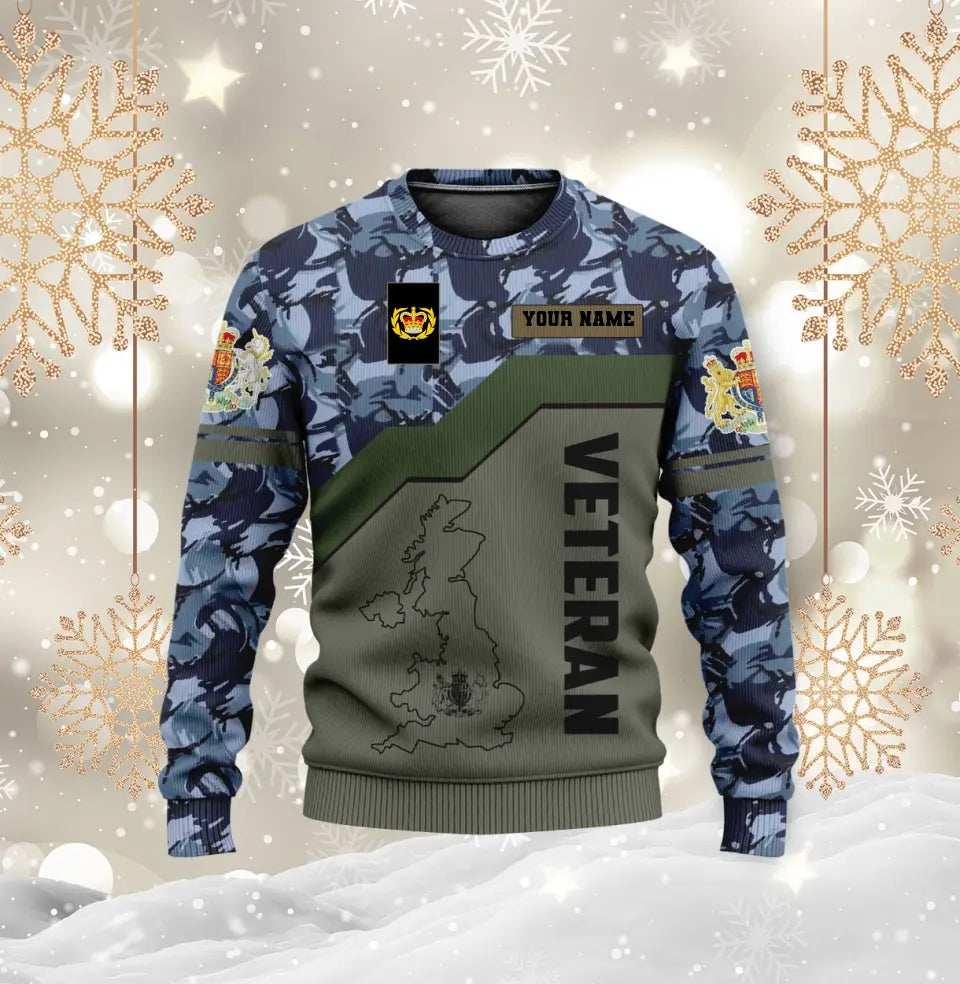 Personalisierter Kapuzenpullover mit Camouflage-Muster für britische Soldaten/Veteranen mit Namen und Rang, 3D-Druck – 0410230001