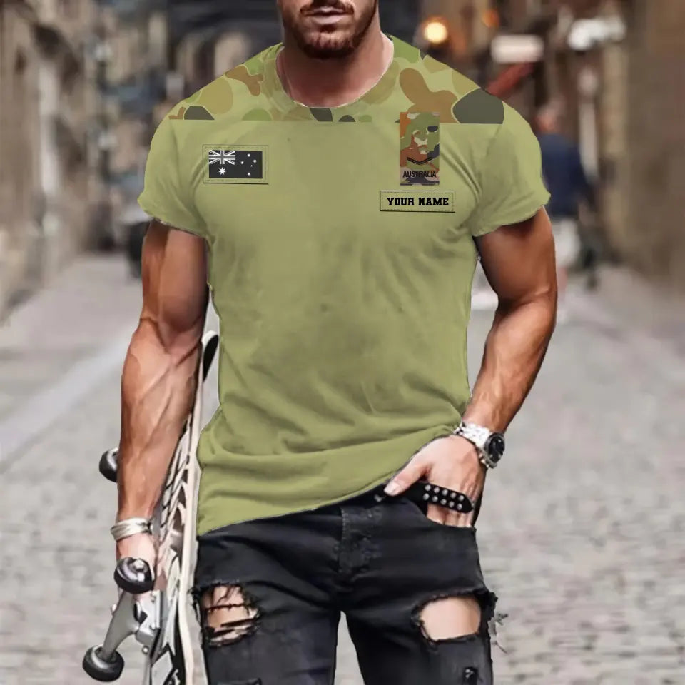 Sweat à capuche personnalisé avec camouflage soldat/vétéran australien avec nom et grade imprimé en 3D - 1699401610